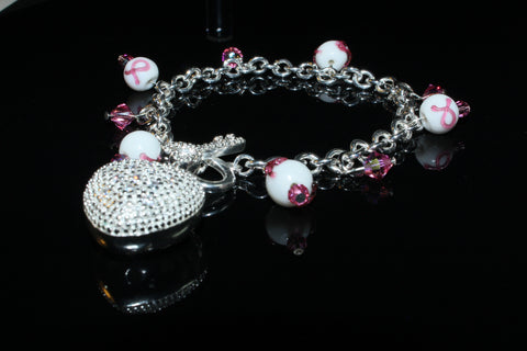 Cancer Awareness Pink Ribbon Charms Bracelets