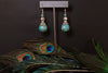 Mosaic Turquoise and Silver Dangle Earrings