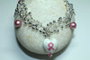 Pink Ribbon Breast Cancer Awareness Silver Charms Bracelet