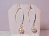 White Fresh Water Pearl, Drop Earrings, set in 92.5 Sterling Silver