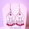 Swarovski Elements Crystal in Fuchsia, Chandelier Earrings, set in 92.5 Sterling Silver