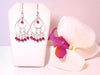 Swarovski Elements Crystal in Fuchsia, Chandelier Earrings, set in 92.5 Sterling Silver