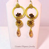 Dorado, Crystal Beaded Brass Earrings