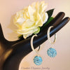 Aquamarine Crystal Ball, Hoop Earrings, set in 92.5 Sterling Silver