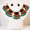 Beads and Rhinestone, Fringe Statement Necklace & Earrings Set