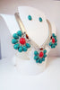 Fabulous Flower Cluster, Statement Necklace & Earrings Set