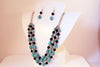 Turquoise, Beaded Layered Necklace & Earrings Set