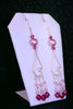 Fuchsia Swarovski Elements and Powder Rose Pearl Chandelier Earrings, set in 92.5 Sterling Silver
