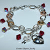 Ruby Swarovski Elements Charms Bracelet